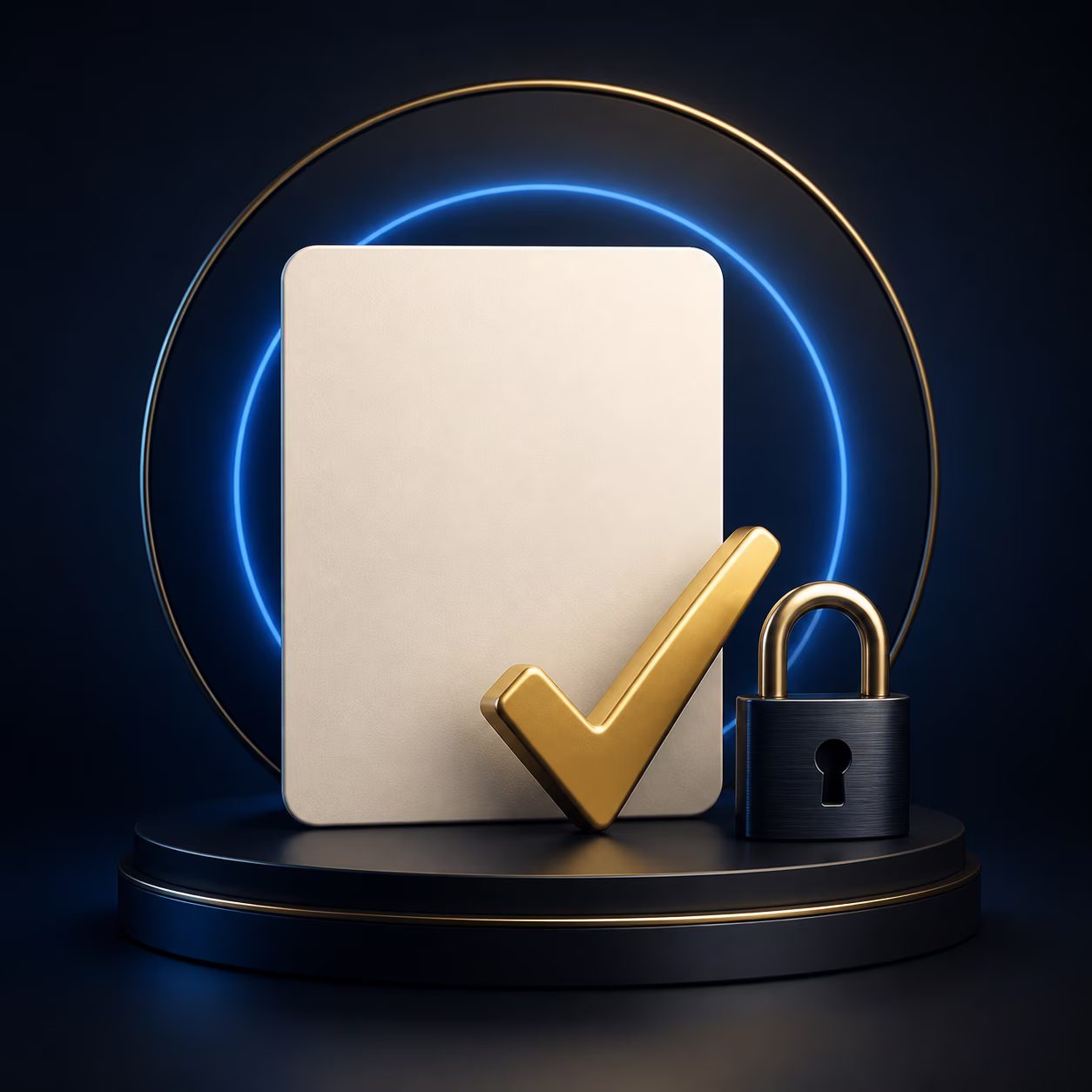Card, lock and check shape for registration verification.
